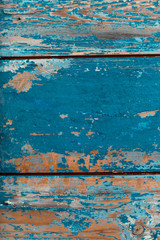 Old painted wooden planks for design. Vintage wooden background.