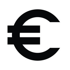 Euro money currency minimal simple black icon symbol 