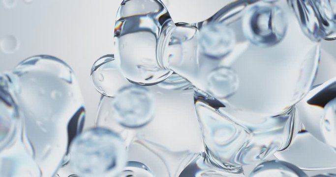 Clean water bubbling in bright environment