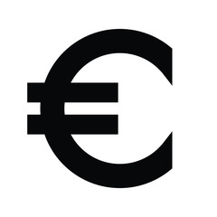 Euro money currency minimal simple black icon symbol 