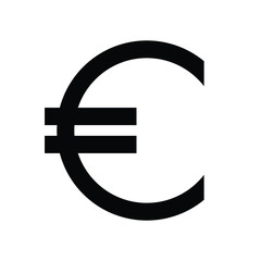 Euro money currency minimal simple black icon symbol 