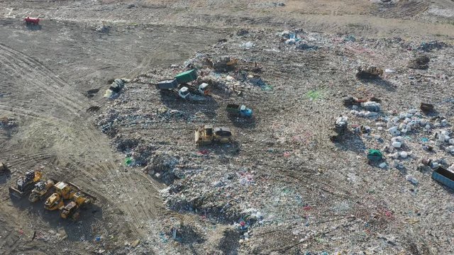 Aerial view of a large landfill