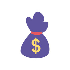 money bag flat style icon vector design