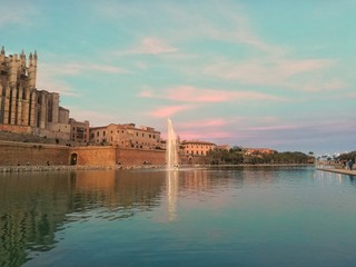 Fototapeta premium View of Parc de la mar in Palma de Mallorca