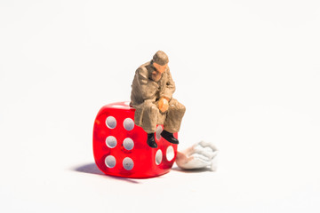 Miniature figure concept of dice