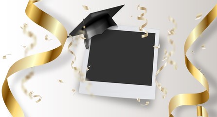 Graduation party photo booth props. Concept for selfie.