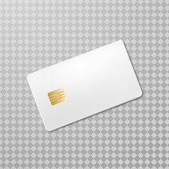 Blank chip card, empty card for editing in 3d illustration isolated on grey background