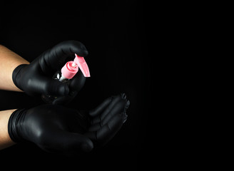 hand sanitizer on a black background 2