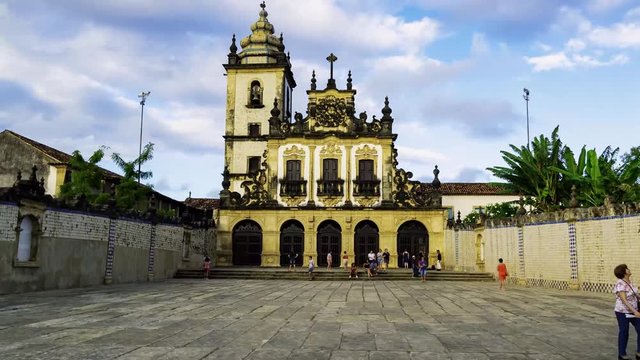 Gorgeous hyper time lapse of the Church of San Francisco in Joao Pessoa, Brazil.