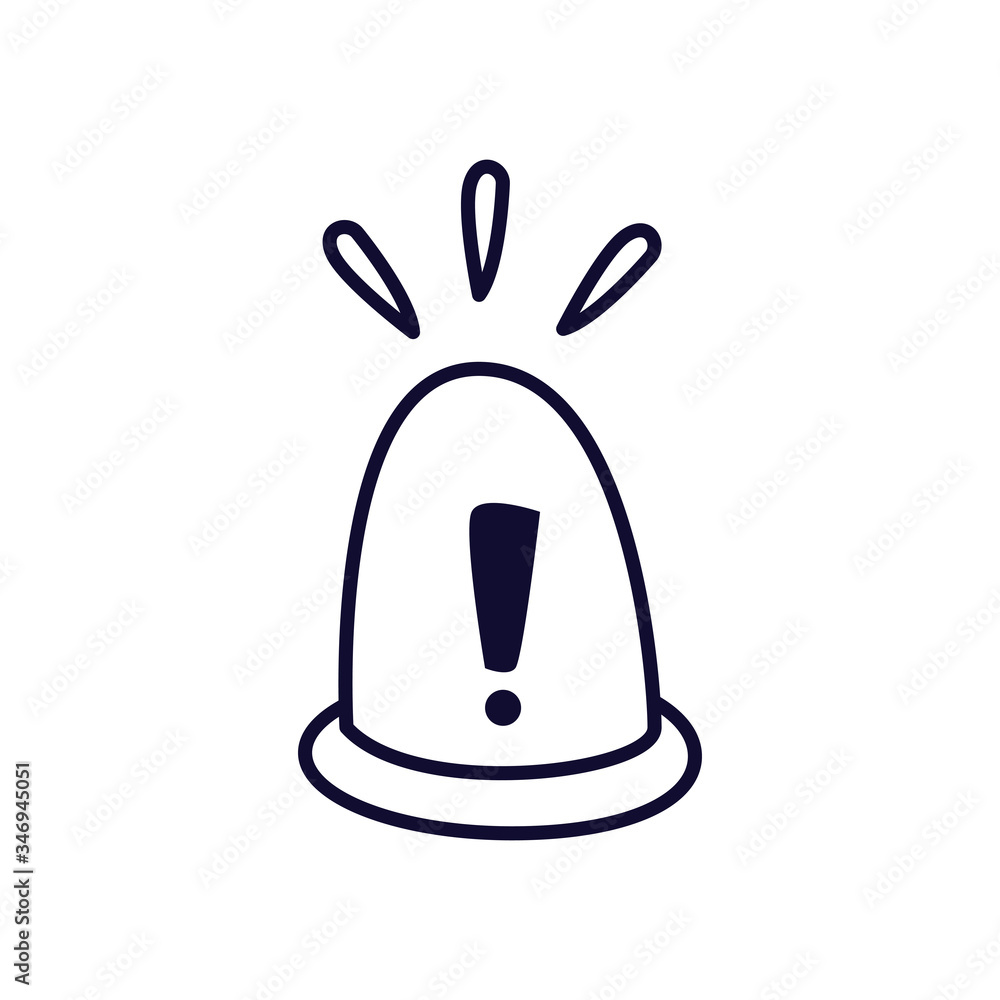 Poster alarm lamp line style icon vector design