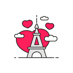 Tower Eiffel with Paris . Illustration Suitable For Greeting Card, Poster Or T-shirt Printing.
