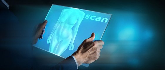body scan woman 3d illustration