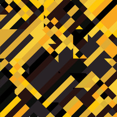 Geometric Pixelated Mosaic Pattern with Square Fragments