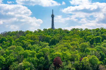 Obraz premium Lookout tower over Petrin hill, Prague, Czech Republic