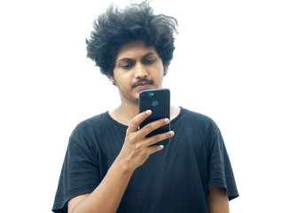 portrait of a man with a smartphone