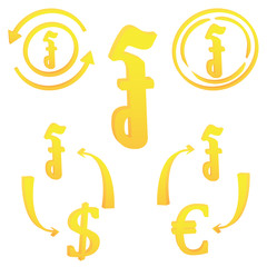 3D Cambodian Riel currency symbol set icon of Cambodia vector illustration on a white background