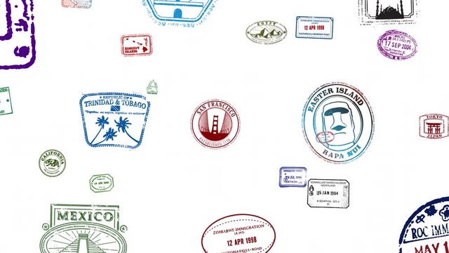 Passport Stamp Travel Animation