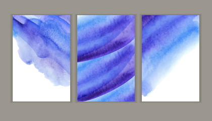 brochure art blue abstract brush painted watercolor background vector illustration. Watercolor