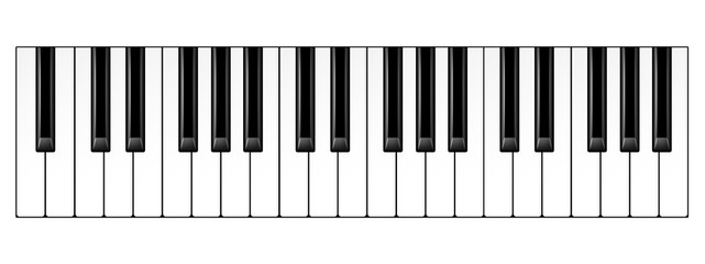 Realistic piano keys. Musical instrument keyboard. Vector illustration.