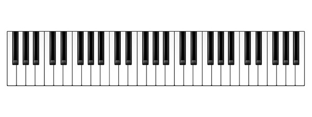 Realistic piano keys. Musical instrument keyboard. Vector illustration.