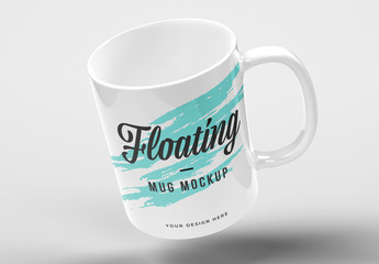 Floating Coffee Mugs Mockup