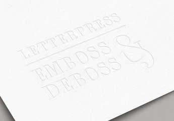 Letterpress Emboss and Deboss Logo Mockup