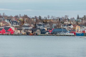 The view on the harbour in the beautiful Lunenburg in Nova Scotia, Canada