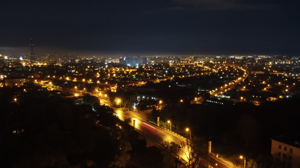 Panoramic shows beautiful night city