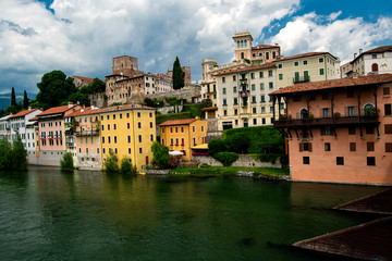 Tourism concept: italian historic village of Bassano del Grappa