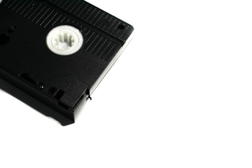 Old videotapes on a white background