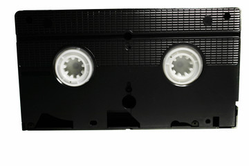 Old videotapes on a white background