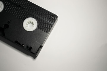 Old videotapes on a white background