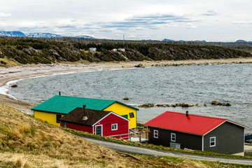 Fishing village at Green Point. Gros Morne National Park, Newfoundland, Canada