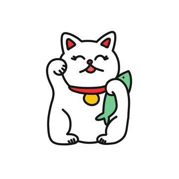 kokeshi, japanese traditional doll doodle icon, vector illustration