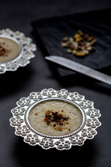 
Phirni, a traditional and delicious indian style milk and rice based creamy dessert, served in special occasions 