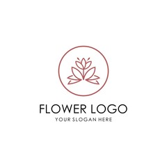 Flower logo design. Beauty, fashion, salon Premium Vector