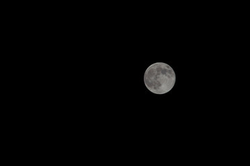 Clear full moon on a dark starless sky