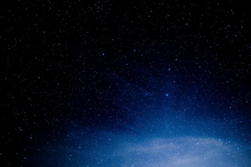 Vast starry sky in bright and dark blue shades