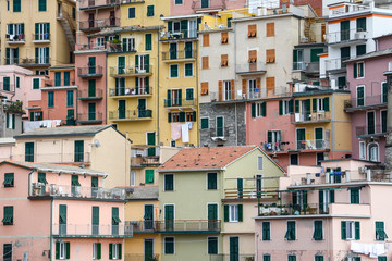 houses, Italian sea village Manarola in Cinque Terre.