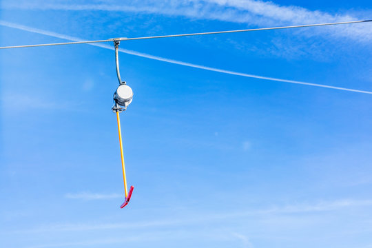 Germany, Bavaria, Reit im Winkl, Ski lift handle against sky