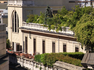 Building terrace with plants Milan, Italy