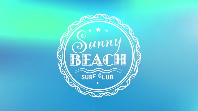 travelling agency old school style theme with rounded icon surrounding sunny beach surf club over delicate background
