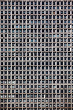 USA, New York, New York City, Windows of office skyscraper