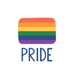 Pride flag. LGBTQ rainbow. Tolerance day card. Pride month. LGBTQ design element. Gay parade symbol. Vector illustration