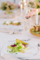 festive table with candles