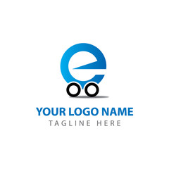 Letter E logo and apps design concept template for your company, industry purpose ready to use