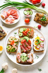 Open faced sandwiches