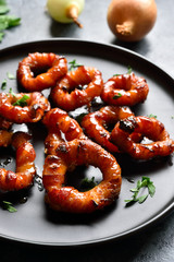 Bacon wrapped onion rings