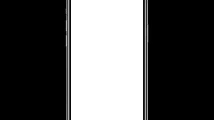 mockup expensive modern invisible phone background with blank white display on black blank background. 3d render. Smartphone screen close up.