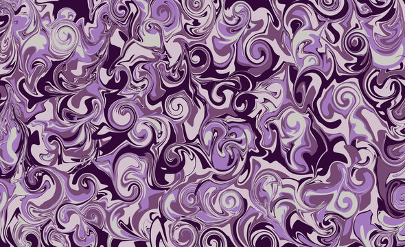Liquid abstract texture. Swirling paint effect. Vector illustration. Marble abstract background. Pink and purple colors